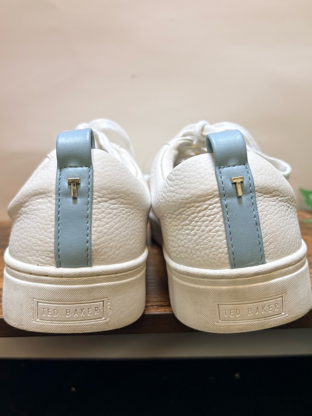 Ted Baker | "Bailey" Leather Tennis/Trainer Shoes - Women's 8, White/Blue - Picture 4 of 9